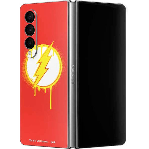 DC Comics The Flash Emblem Drip Galaxy Z Fold4 5G Skin